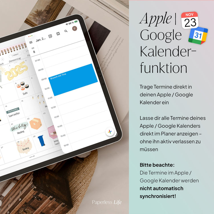 Digital monthly planner 2025