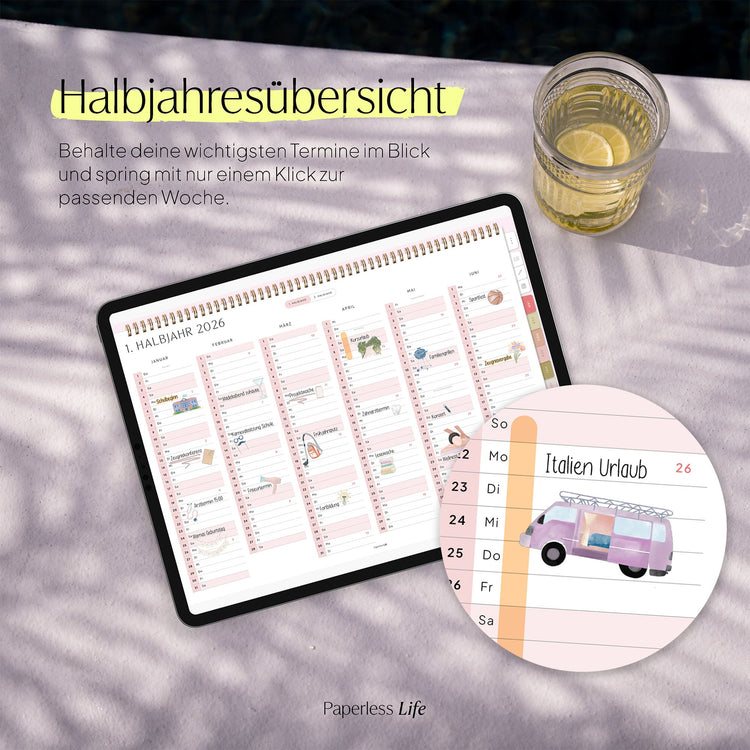 Digital monthly planner 2025