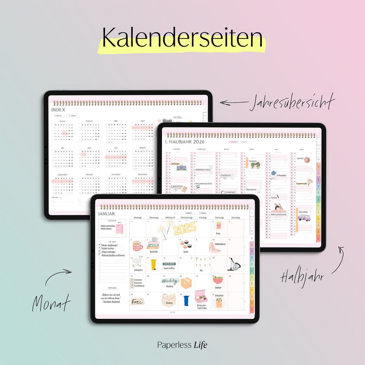 Digital monthly planner 2025