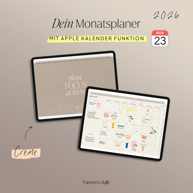 Digital monthly planner 2025