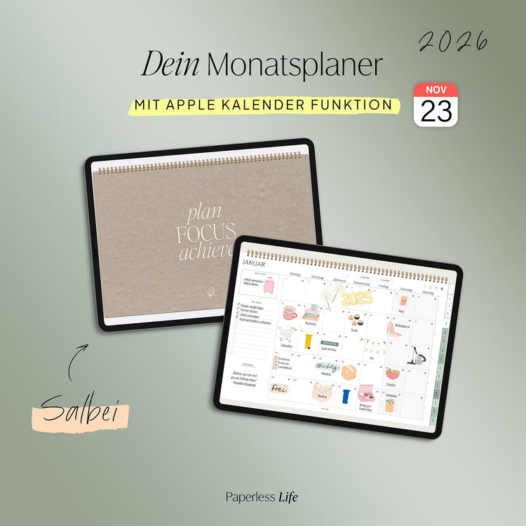 Digital monthly planner 2025