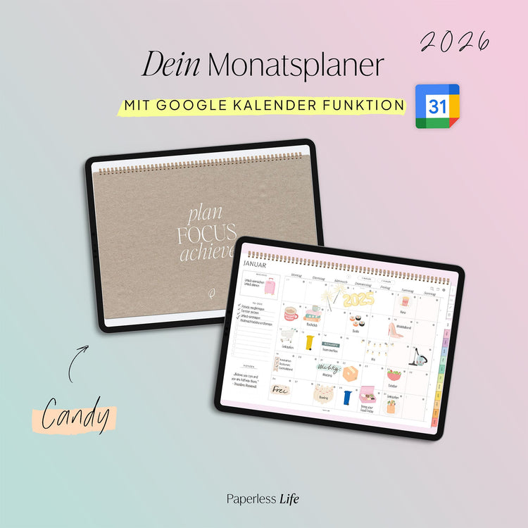 Digital monthly planner 2025