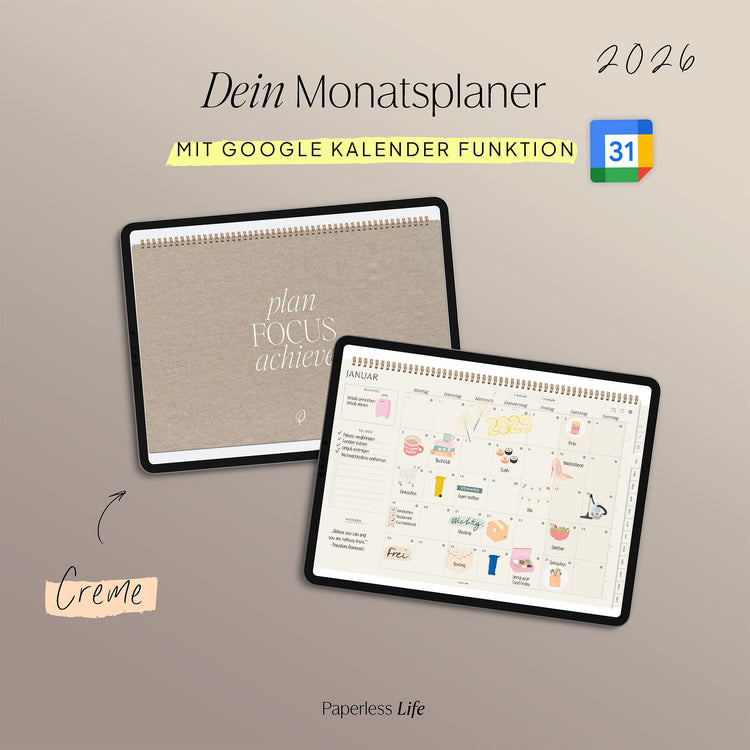Digital monthly planner 2025