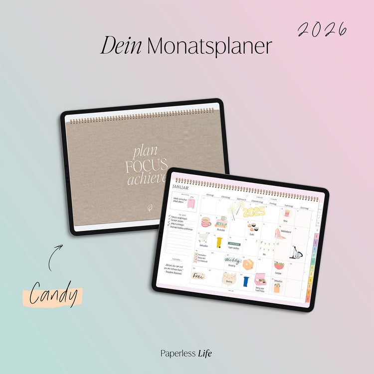 Digital monthly planner 2025