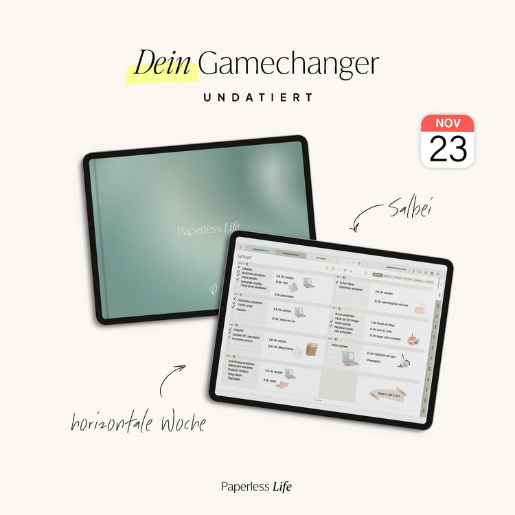 Undatierter Digitaler Planer I für Goodnotes u.v.m. I der Gamechanger