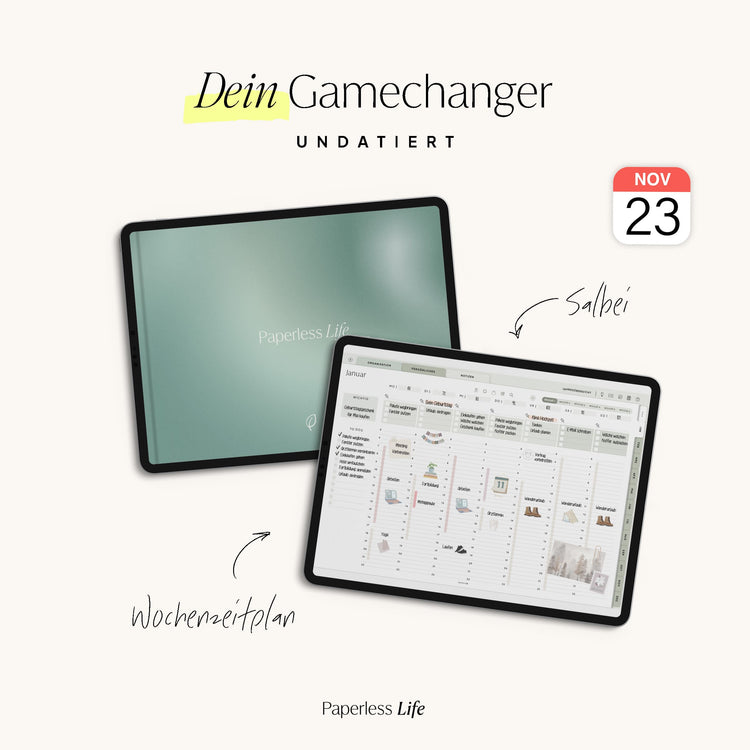 Undatierter Digitaler Planer I für Goodnotes u.v.m. I der Gamechanger