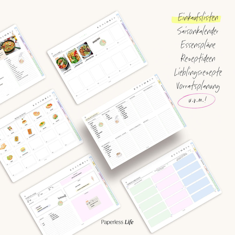 Digitales Rezeptbuch | Pastellfarben Summer Edition