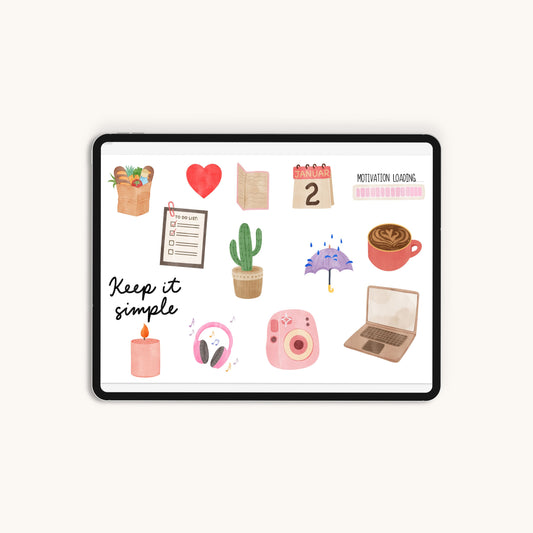 Wiggle-Wiggle-Sticker | Animierte Goodnotes Sticker Alltag