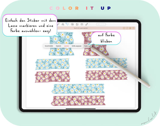 Color Changing Goodnotes Stickers | Adhesive Strips