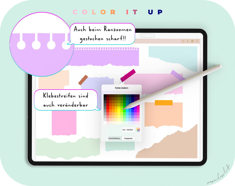 Color Changing Goodnotes Sticker | Notizzettel | Set 1