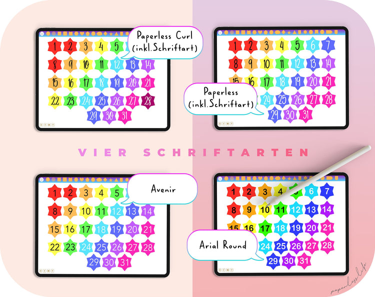 Color Changing Goodnotes Sticker | Zahlen