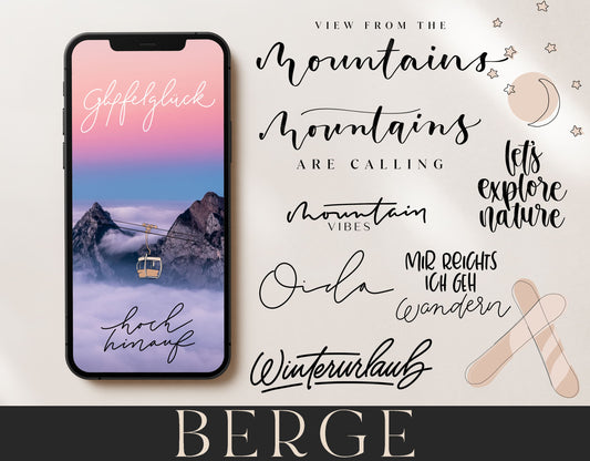 150+ Instagram Story Sticker - ⛰️ Berge Wandern